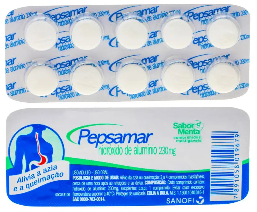 Pepsamar Sabor Menta 10 comprimidos mastigáveis